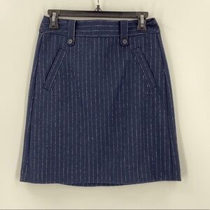 Loft Classic Navy Pinstripe Skirt
